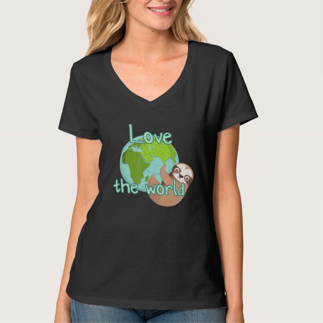 Camiseta Love The World Sloth (Anverso)