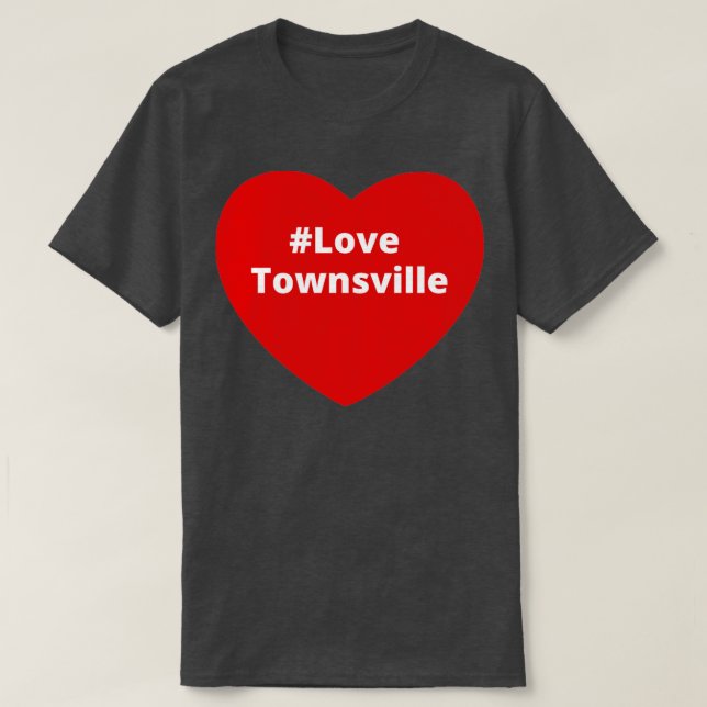 Camiseta Love Townsville Hashtag Heart (Diseño del anverso)
