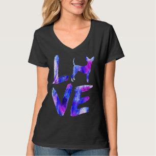 Camiseta Love Toy Fox Terrier Watercolor Blue Dog Mom Dad