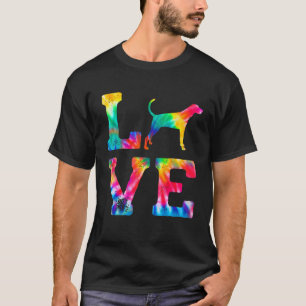 Camiseta Love Treker Coonhound Tie Dye Dog Mom