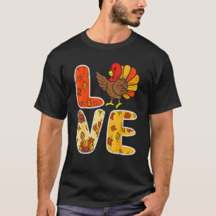 Camiseta Love Turkey deja a las mujeres del Día de Acción d