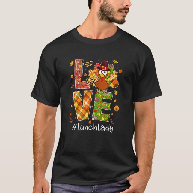 Camiseta Love Turkey Leopard Happy Thanksgiving 2022 Lunch  (Anverso)
