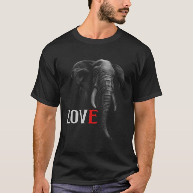Camiseta Love Tusk Trunk Zoo Circus Wild Mammoth Woodland E (Anverso)