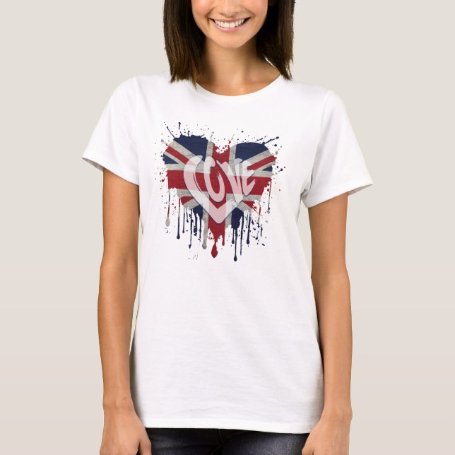 Camiseta Love United Kingdom Flag (Anverso)