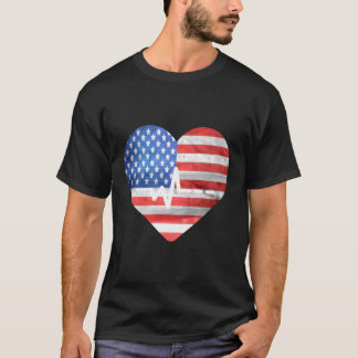 Camiseta Love Usa Bandera Estadounidense 4 De Julio Hebeat 