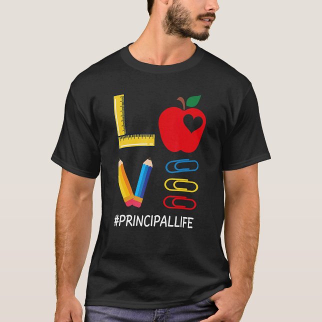 Camiseta LOVE Valentines Day Apple Pencil Crayon Cute Princ (Anverso)