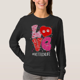 Camiseta Love Vet Tech Life Cute Animales Veterinario Valen