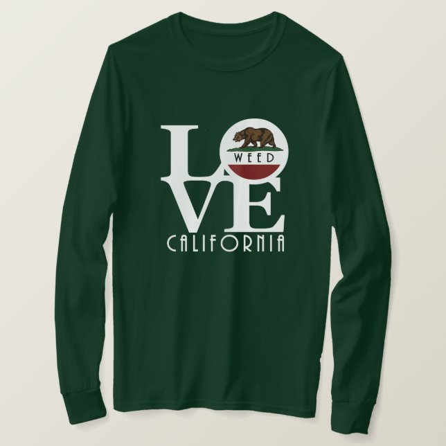 Camiseta LOVE Weed California (Anverso del diseño)