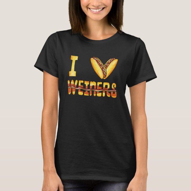 Camiseta Love Weiners Hotdogs Wiener Sausage Hot Dog Lover (Anverso)
