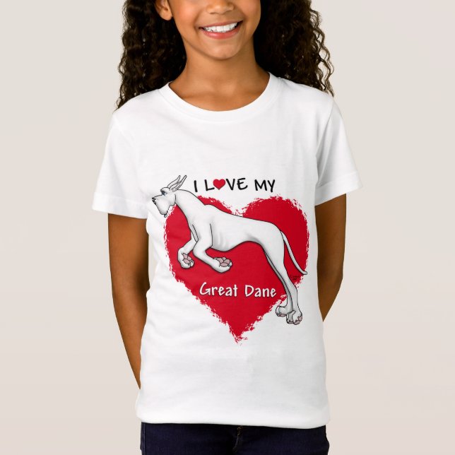 Camiseta Love White Great Dane (Anverso)
