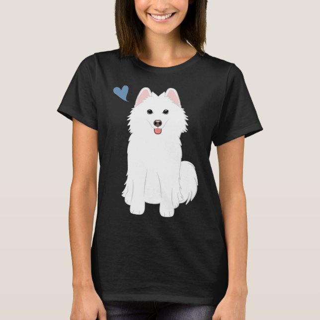 Camiseta Love White Pomsky Pomeranian Husky (Anverso)