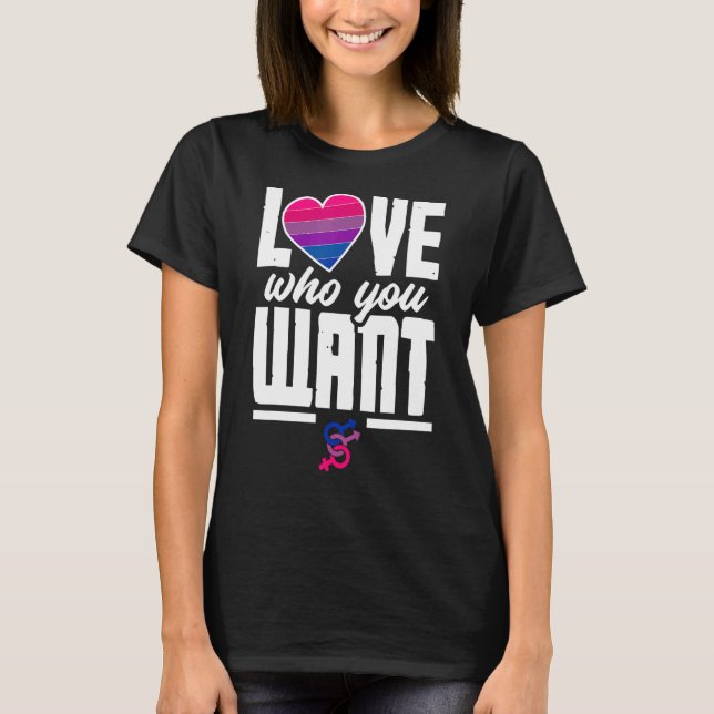 Camiseta Love Who You Want Funny Bi Pride Flag Bisexual (Anverso)