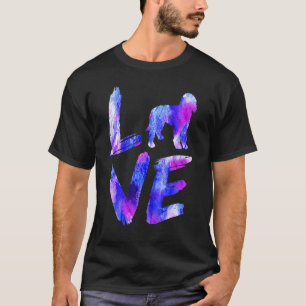Camiseta Love Whoodle Watercolor Blue Dog Mom Dad