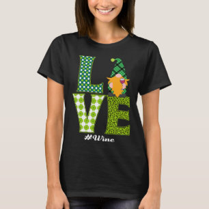 Camiseta Love Wine Gnome St Patricks Day Shamrock Men Mujer