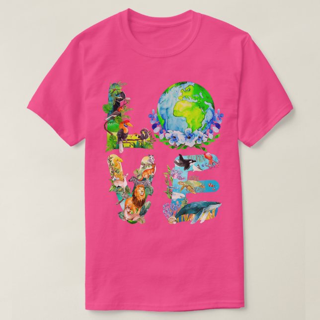Camiseta Love World Earth Day 2022 Planet Environmental Ani (Diseño del anverso)