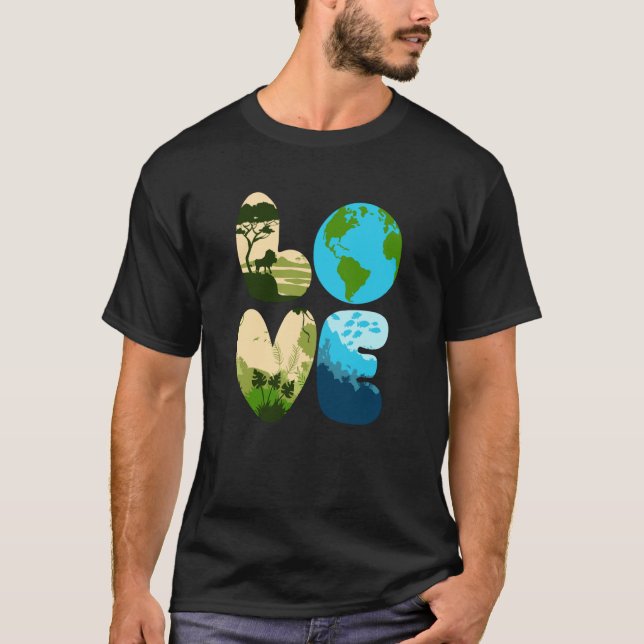 Camiseta Love World Earth Day 2023 Save Planet Environmenta (Anverso)