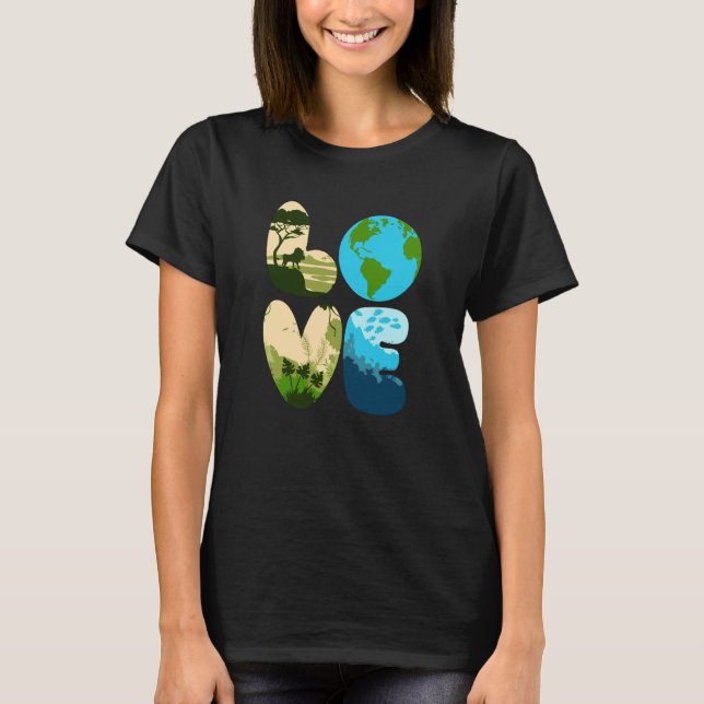 Camiseta Love World Earth Day 2023 Save Planet Environmenta (Anverso)