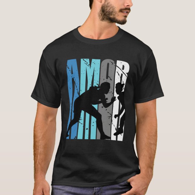 Camiseta Love Wrestling Motivating Amor Text Words In Retro (Anverso)