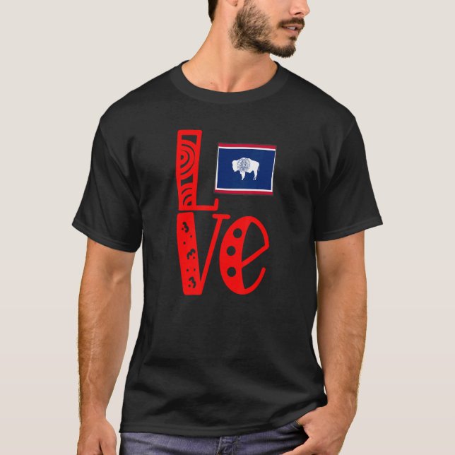 Camiseta Love Wyoming In Block Letters (Anverso)