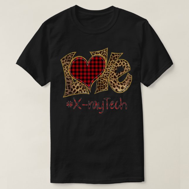 Camiseta Love Xray Tech Leopard Mied Flannel Da de San Vale (Diseño del anverso)