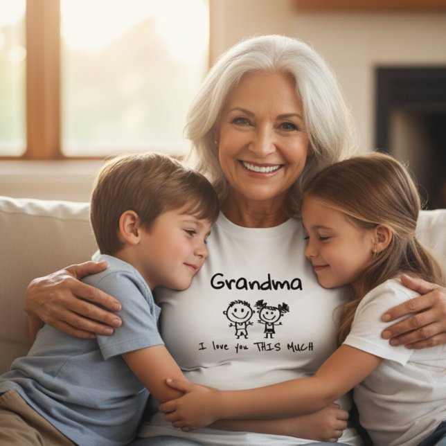 Camiseta Love You Grandma Kids Art Personalized Gift (Subido por el creador)