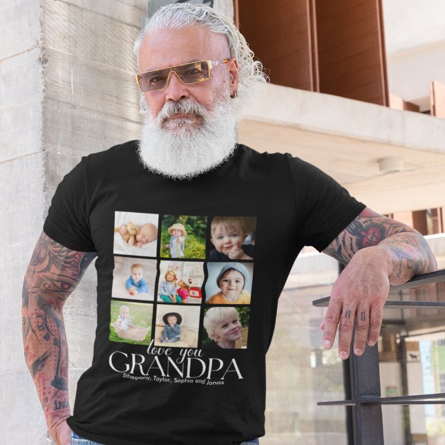 Camiseta Love You Grandpa Beautiful Collage 9 Photos  (Subido por el creador)