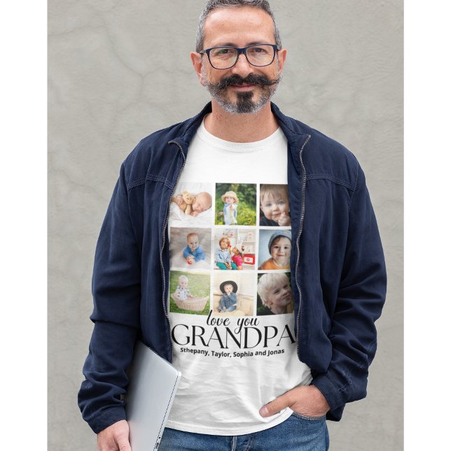 Camiseta Love You Grandpa Beautiful Collage 9 Photos  (Subido por el creador)