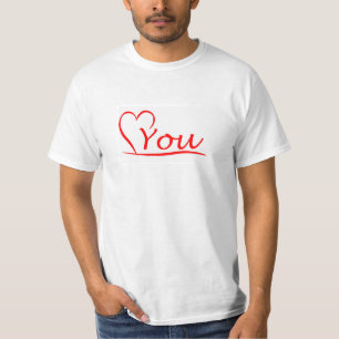 Camiseta Love You, Mi corazón es para él siempre abierto