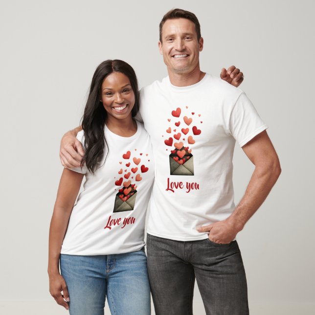 Camiseta Love You Valentine Envelope Design (Unisexo)