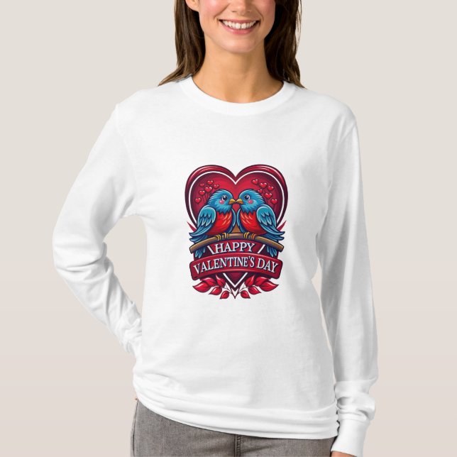 Camiseta Lovebirds Forever – Romantic Valentine’s Day Coupl (Anverso)