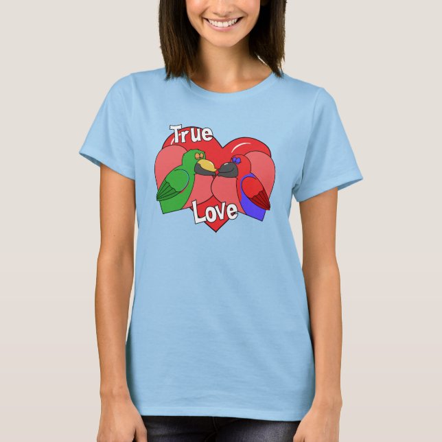 Camiseta Lovebirds Islas Salomón Eclectus Appartal (Anverso)