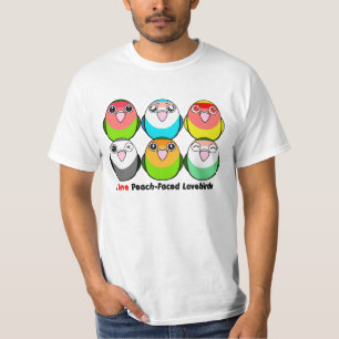 Camiseta lovebirds Melocotón-hechos frente