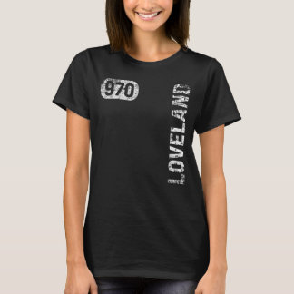 Camiseta Loveland Colorado 970 Area Code Vintage Retro