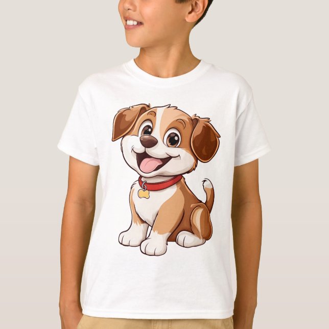 Camiseta  Lovely Dog – Adorable Cartoon Puppy for Kids (Anverso)