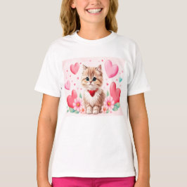 Camiseta Lovely kitten hearts