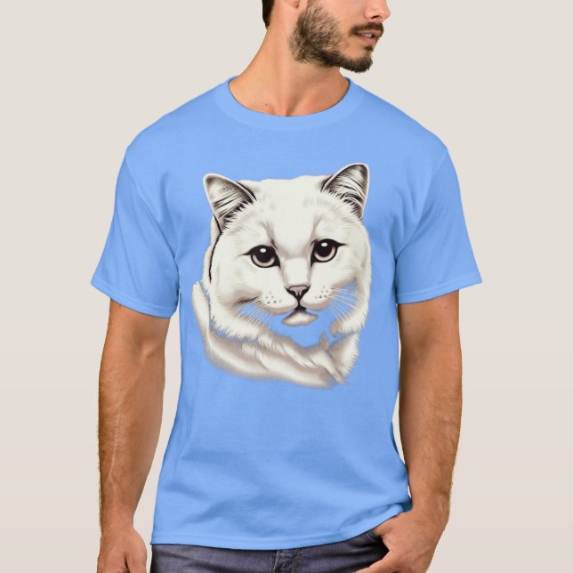 CAMISETA LOVELY WHITE CAT (Anverso)