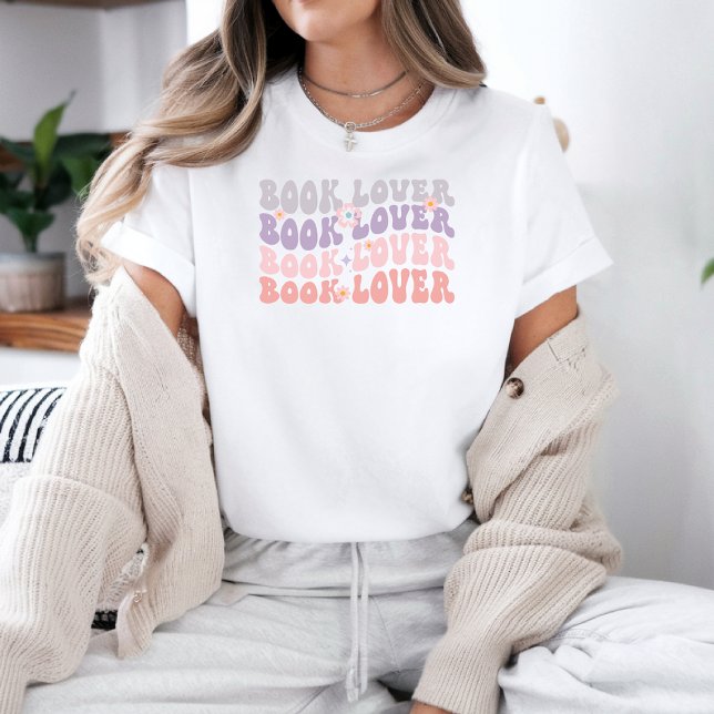 Camiseta Lover del libro 📚 Bookworm Retro Pastel (Book Lover 📚 Bookworm Librarian Retro Pastel T-Shirt)