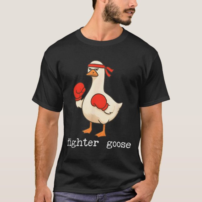 Camiseta Lover Goose And Fighter Goose, Funny Couple Goose  (Anverso)