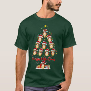 Camiseta Lover Lover Xmas de búho barn árbol de Navidad