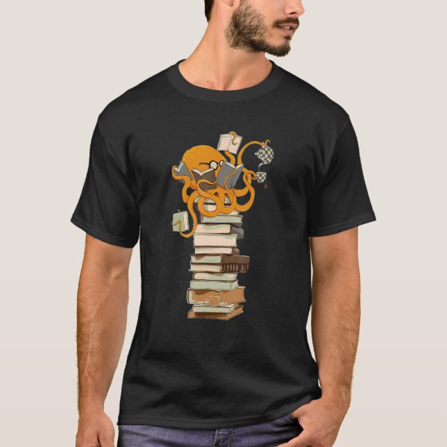 Camiseta Lover Octopus Leyendo Libro De Vuelta A La Escuela (Anverso)