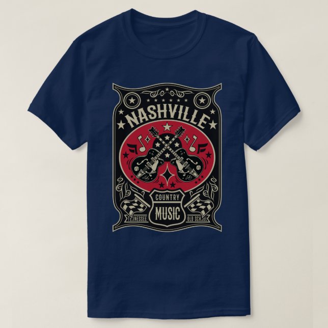 Camiseta Lover Vintage Nashville Retro Tennessee Rockabilly (Diseño del anverso)