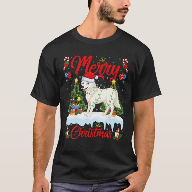 Camiseta Lover Xmas de lobo ártico ilumina a Lobo-Ártico (Anverso)