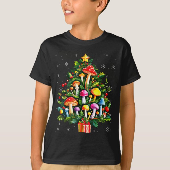 Camiseta Lover Xmas Mushroom Christmas Tree  (Anverso)