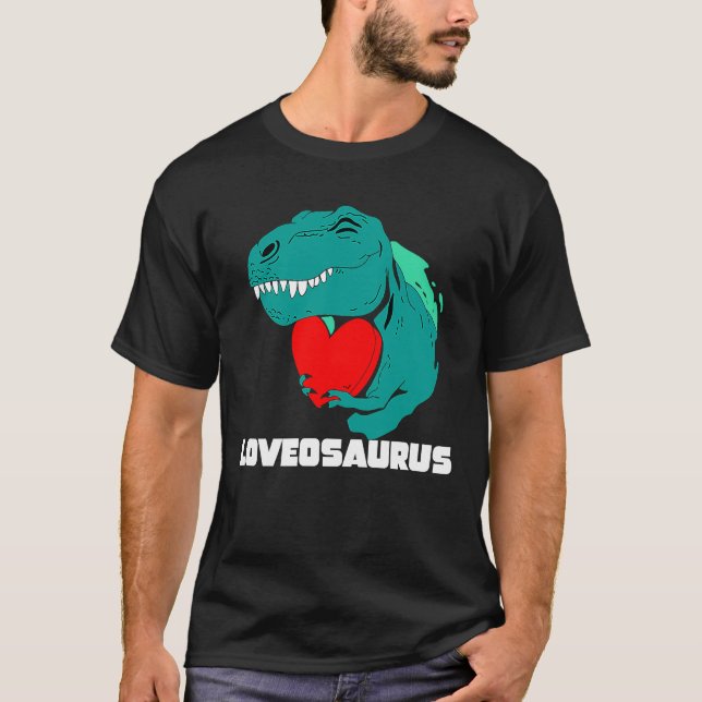 Camiseta Lovesauro para niños pequeños Día de San Valentín  (Anverso)