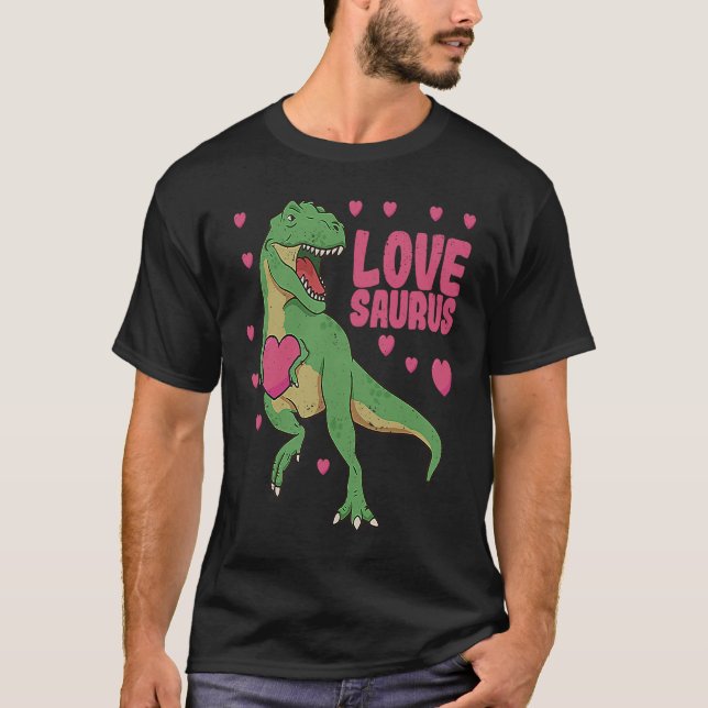 Camiseta Lovesaurus Día de San Valentín Dinosaur Trex Valen (Anverso)