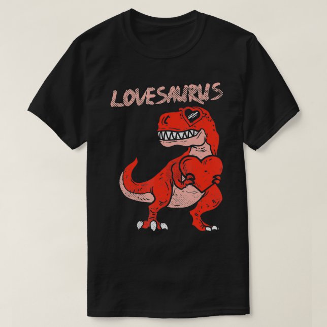 Camiseta Lovesaurus Tre Dinosaur Heart Cute Día de San Vale (Diseño del anverso)