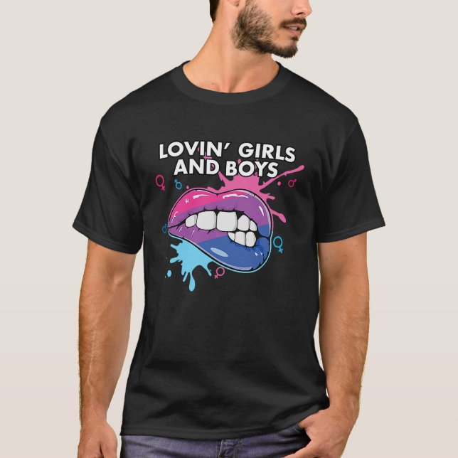 Camiseta Lovin' Girls And Boys Bisexual Pride March Bisexua (Anverso)