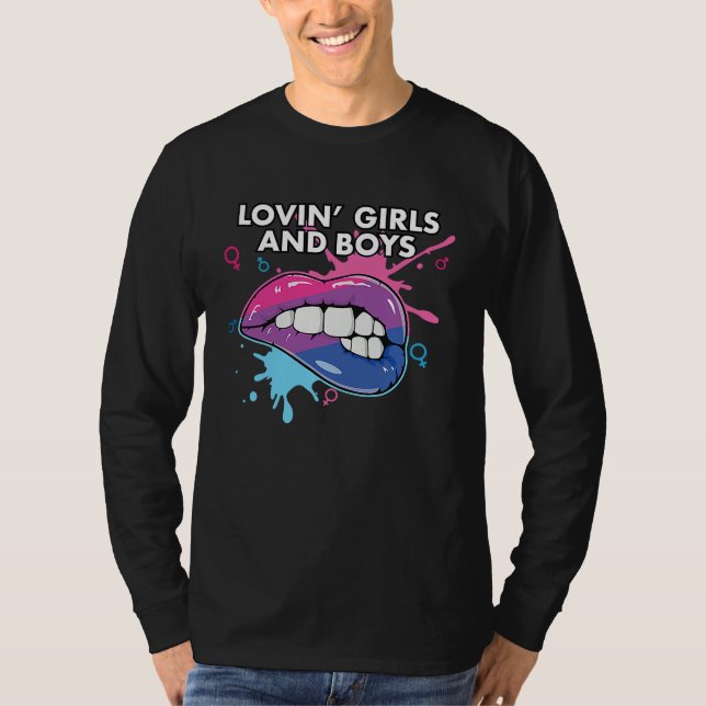 Camiseta Lovin' Girls And Boys Bisexual Pride March Bisexua (Anverso)