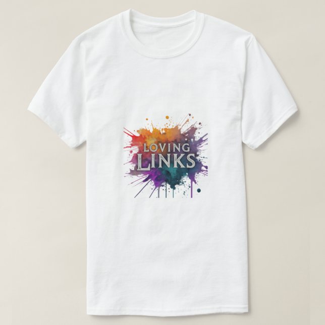 Camiseta "Loving Links" presenta un encantador diseño de ca (Diseño del anverso)