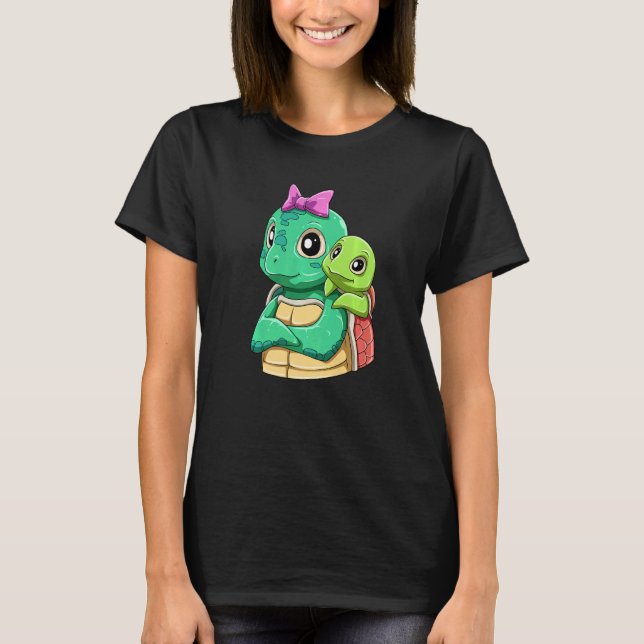 Camiseta Loving Turtle with Turtle Kid for a Turtles  Mommy (Anverso)